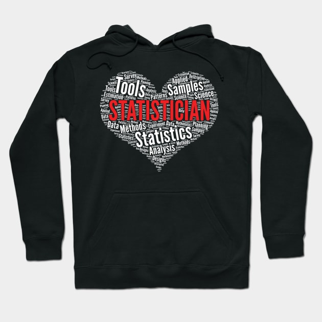 Statistician Heart Shape Word Cloud Design graphic Hoodie by theodoros20